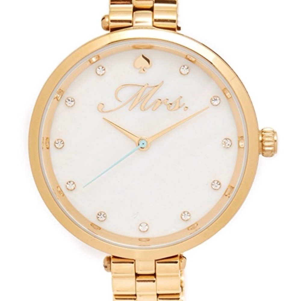 NWT Kate Spade Holland “Mrs.” 35mm Gold-tone Watch
